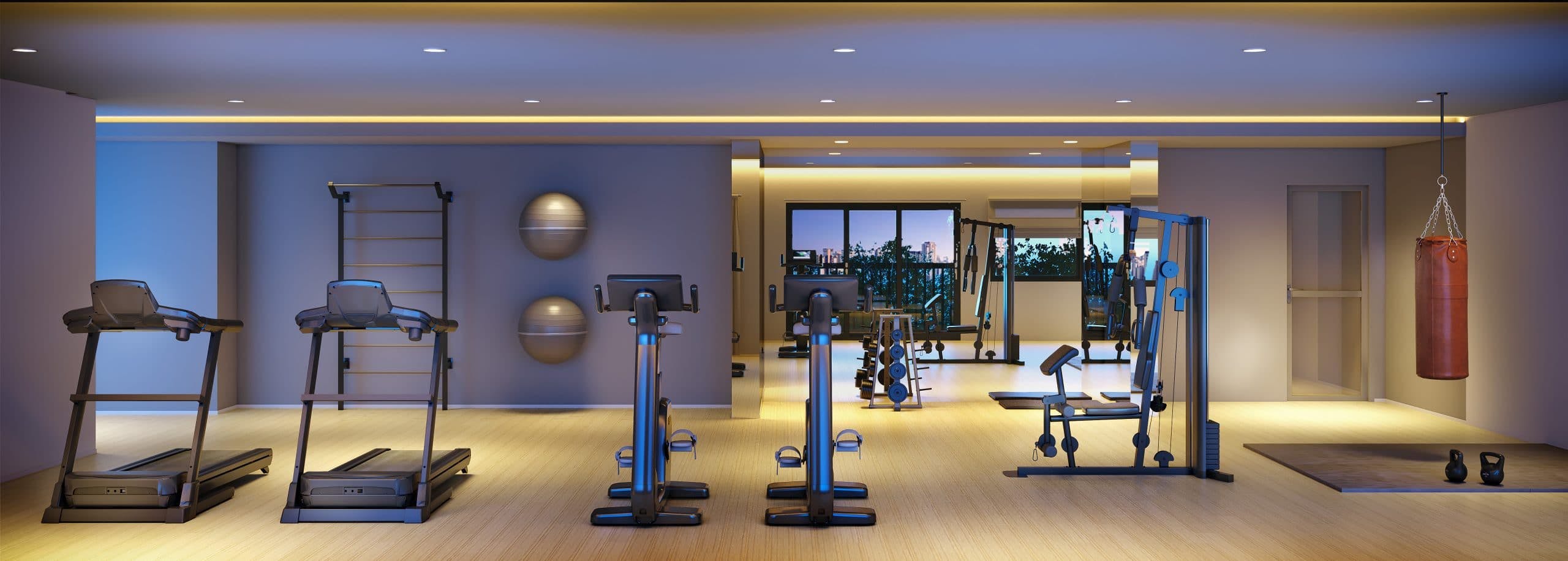Imagem 3D do Fitness Residencial