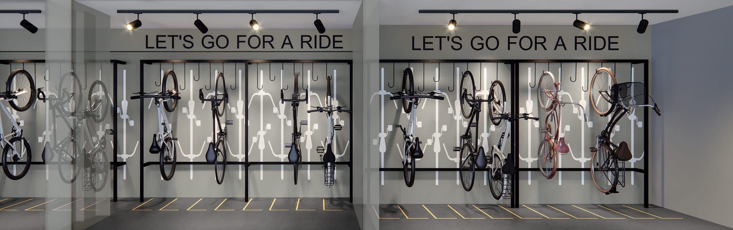 Imagem 3D do Bicicletário Residencial