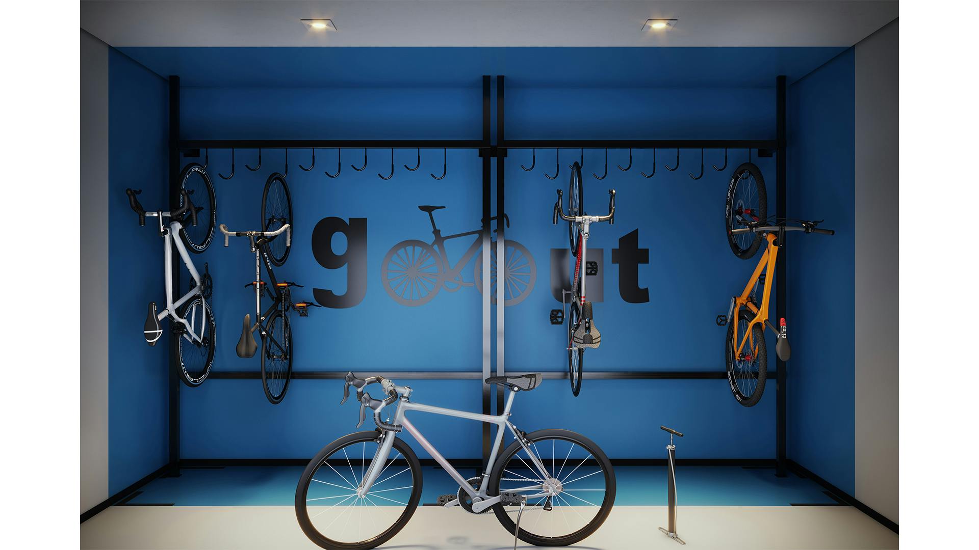 Imagem 3D do Bicicletário da torre ML Edition